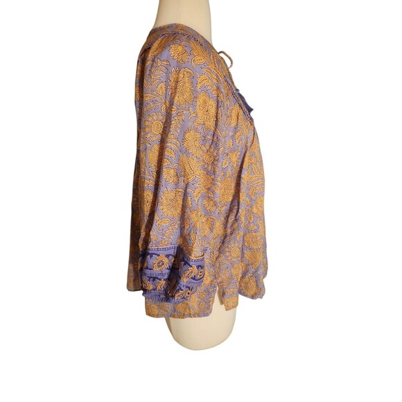 Cleobella Peasant Floral Cottage Top Womens Small Organic Cotton Boho Amarillis - Picture 5 of 8